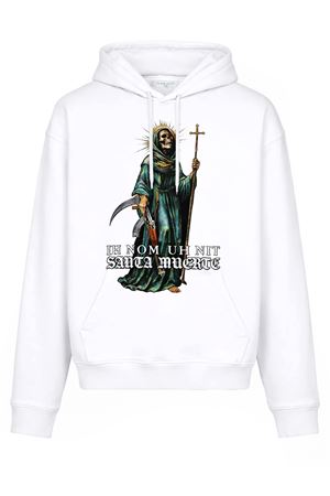Felpa con cappuccio bianca Santa Muerte Print IH NOM UH NIT | NUS26215081